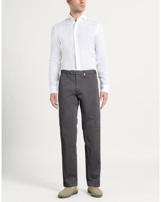 Myths Gray Charcoal Pants Cotton, Elastane for men