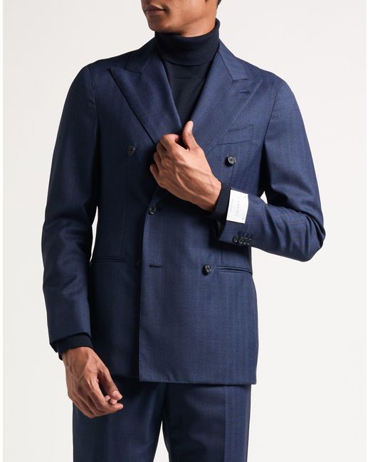Caruso Blue Suit Wool for men