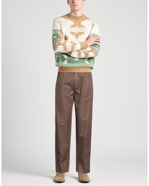 Zegna Brown Taupe Pants Cotton, Linen for men