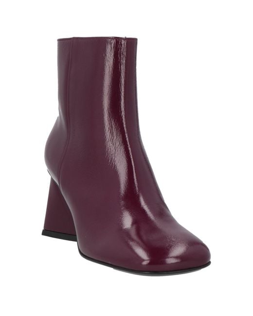 Strategia Purple Plum Ankle Boots Leather