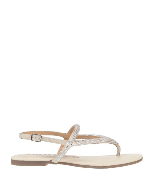 Gioseppo White Thong Sandal Leather