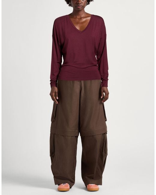 Alpha Studio Red Burgundy T-Shirt Viscose, Elastane
