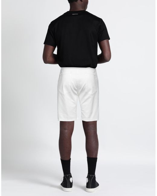 Replay White Denim Shorts for men