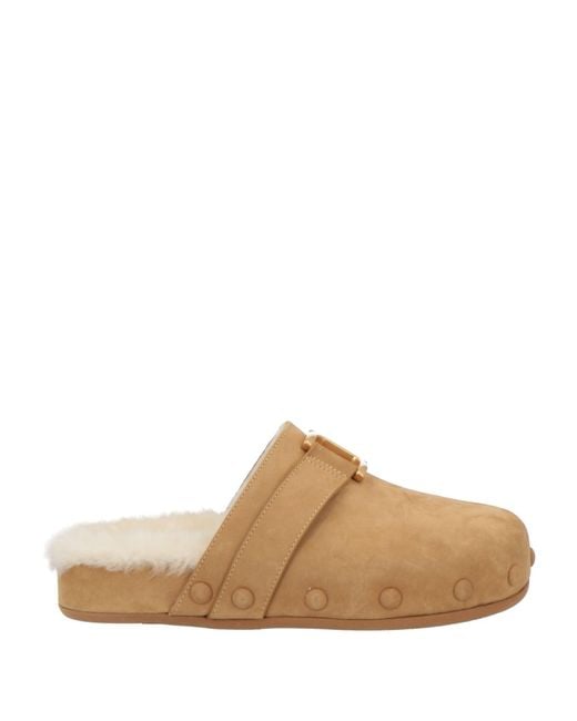 Chloé Brown Sand Mules & Clogs Leather
