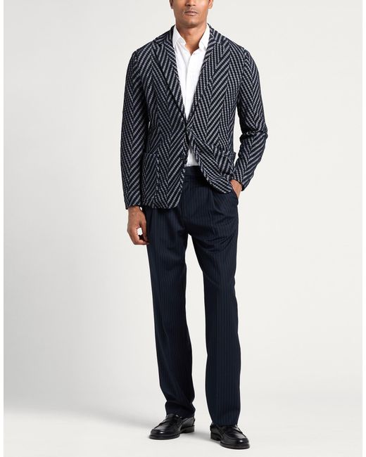 Giorgio Armani Black Blazer Cotton, Viscose, Polyamide for men