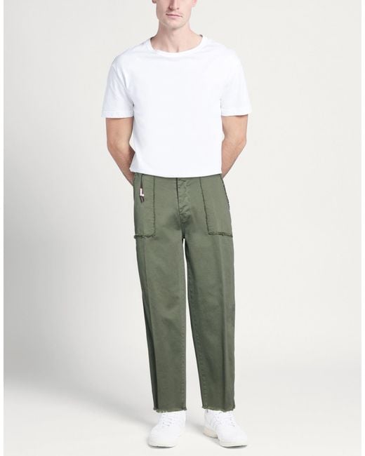 Saucony Green Military Pants Cotton, Elastane for men