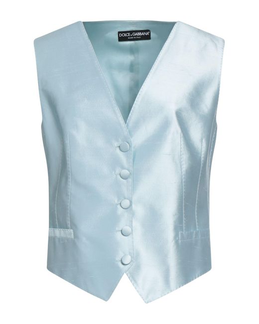 Dolce & Gabbana Blue Sky Tailored Vest Silk, Elastane