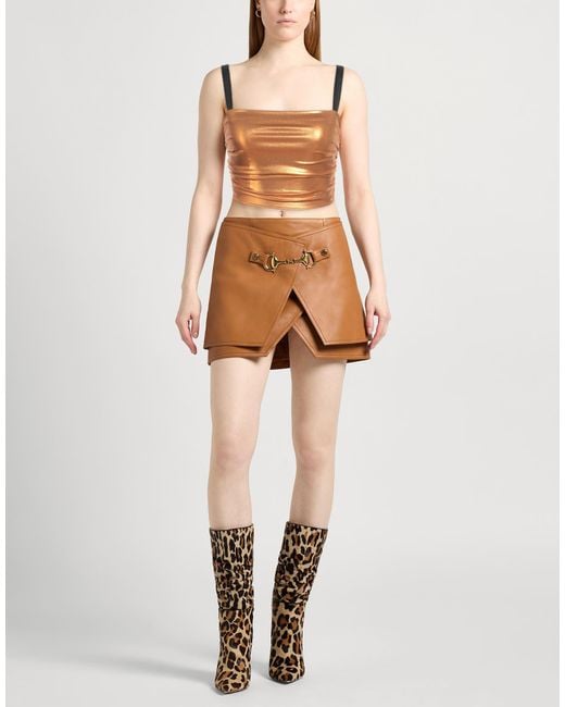 Dolce & Gabbana Brown Top Polyester, Silk, Elastane