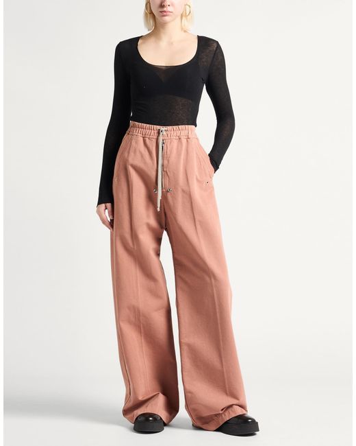 Rick Owens Pink Antique Rose Pants Cotton