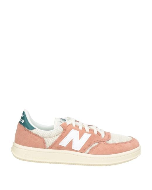 New Balance Pink T500 Sneakers Leather, Textile Fibers for men