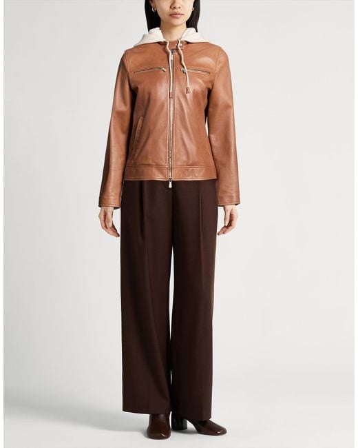 Eleventy Brown Jacket Leather