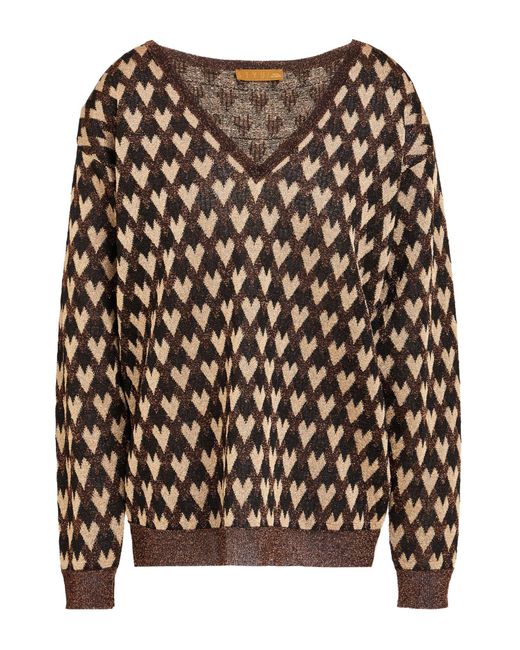 Siyu Brown Chocolate Sweater Viscose, Metallic Fiber