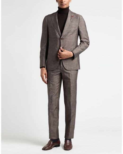 Isaia Brown Suits for men