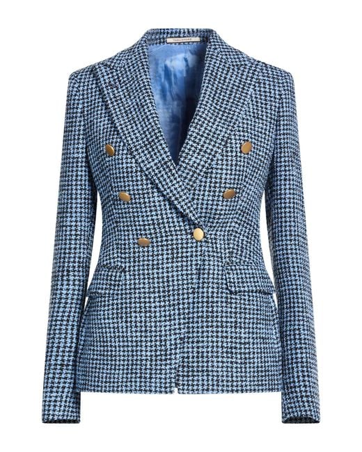 Tagliatore 0205 Blue Blazer Polyester, Linen
