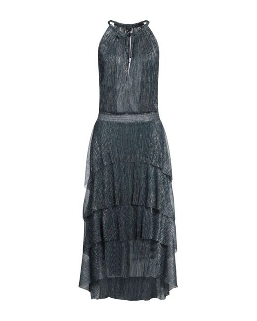 Maje Blue Maxi Dress Polyester, Metallic Fiber