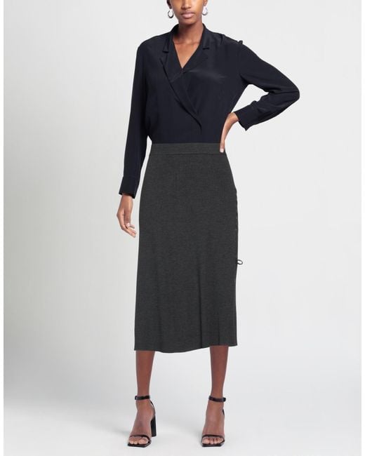Maje Black Midi Skirt
