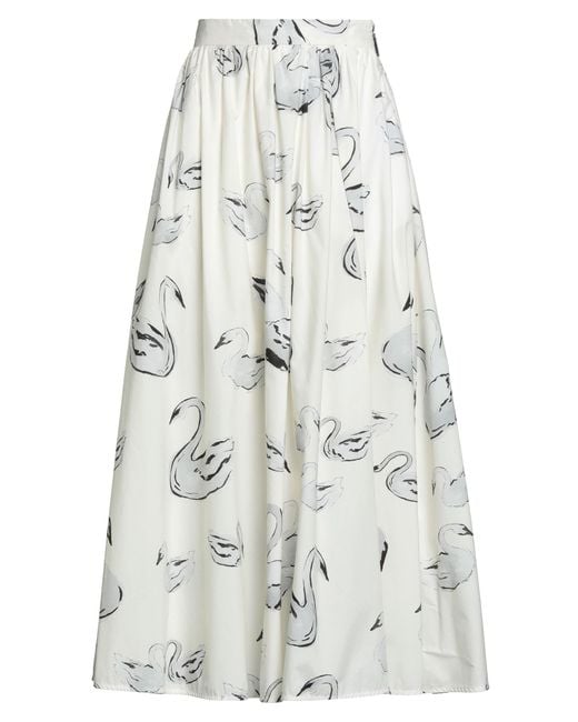 MSGM White Ivory Maxi Skirt Cotton