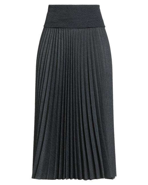 D.exterior Gray Maxi Skirt Virgin Wool, Polyester, Merino Wool