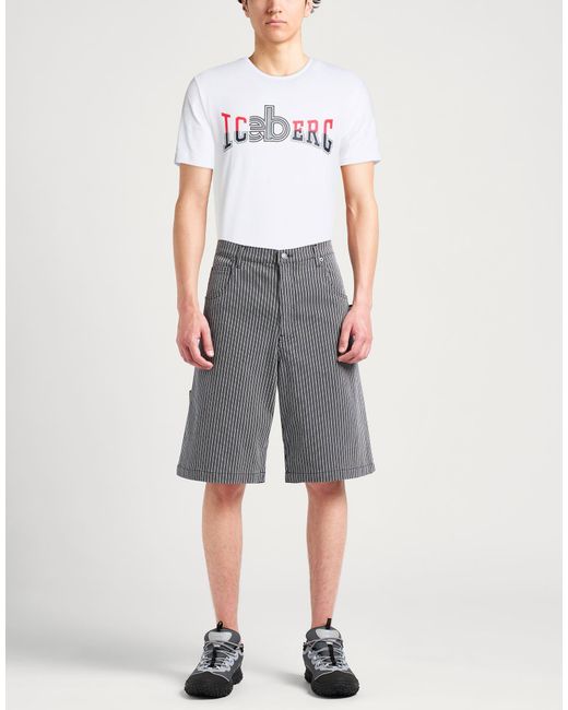 Iceberg White T-Shirt Cotton, Elastane for men