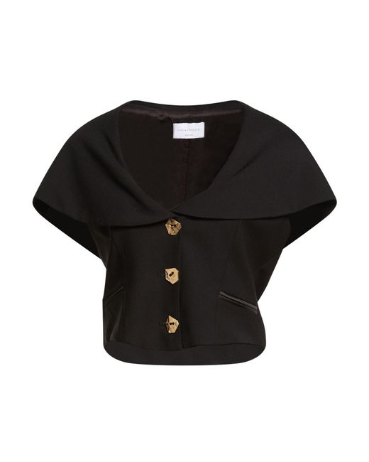 Violante Nessi Black Jacket Wool, Polyamide, Elastane