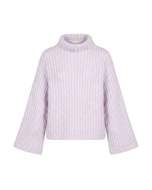 Forte_forte Purple Lilac Turtleneck Acrylic, Superkid Mohair, Wool, Polyamide