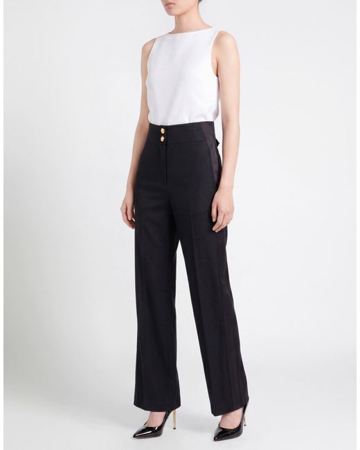 Twinset Black Pants Viscose, Wool, Elastane