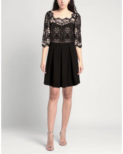 Soallure Black Mini Dress Polyester, Elastane