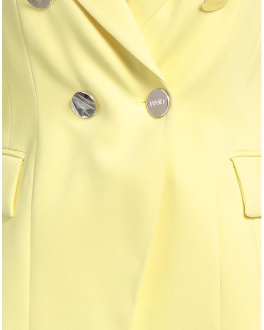 Liu Jo Yellow Blazer Viscose, Polyester, Elastane