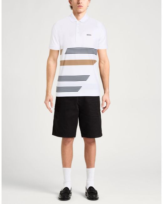 Polo Boss de hombre de color White