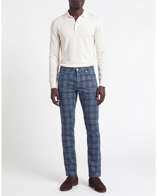 Tramarossa Blue Pants Cotton, Polyester, Elastane for men