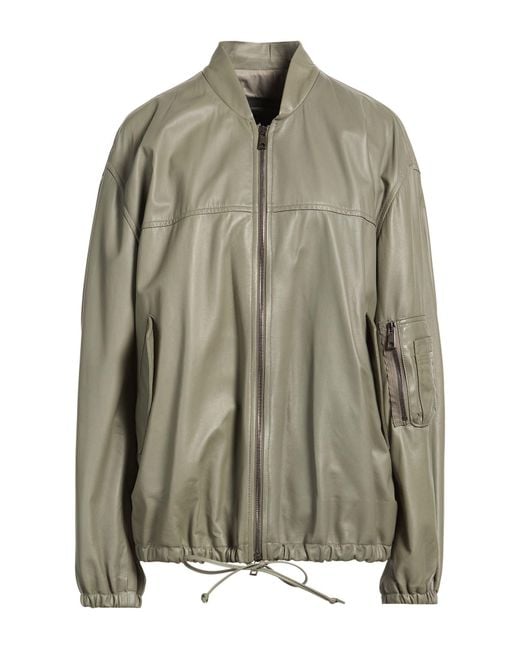 Giorgio Brato Green Jacket Leather