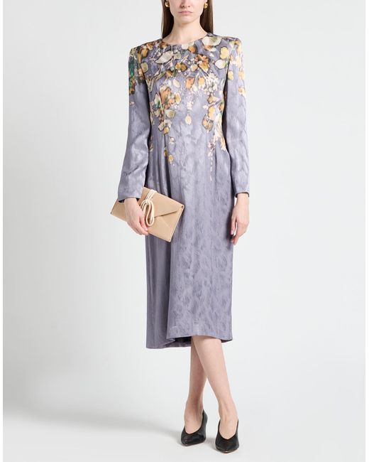 Dries Van Noten Gray Midi-Kleid