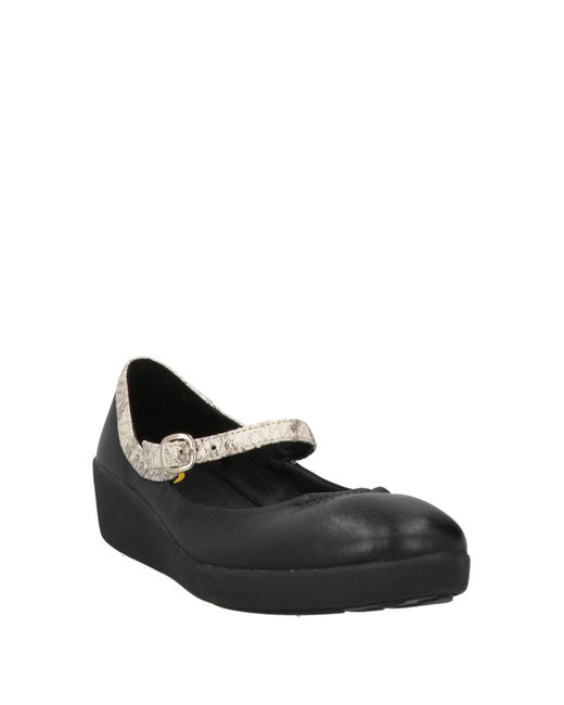 Fitflop Black Ballet Flats Leather