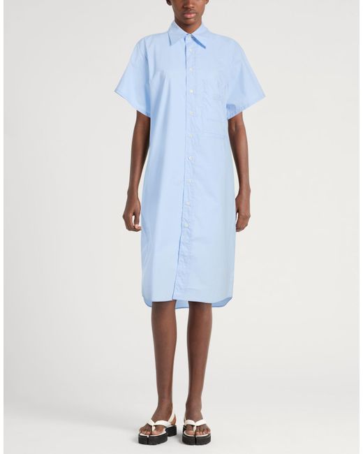 MM6 by Maison Margiela Blue Midi Dress Cotton