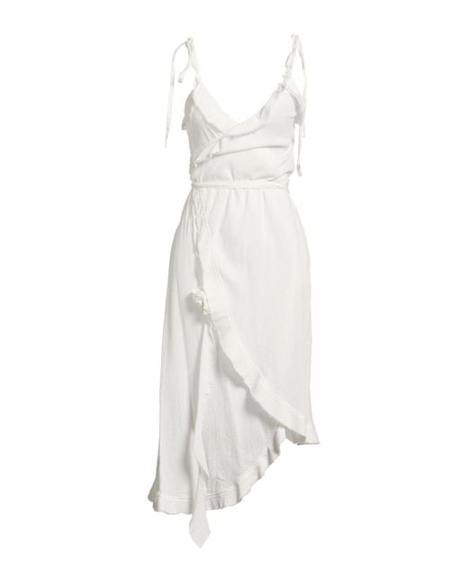 Low Classic White Midi Dresses
