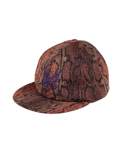 Needles Brown Hat Polyester for men