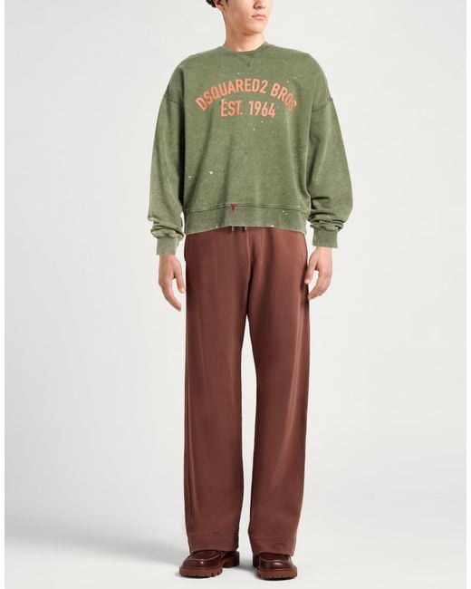 DSquared² Green Military Sweatshirt Cotton for men