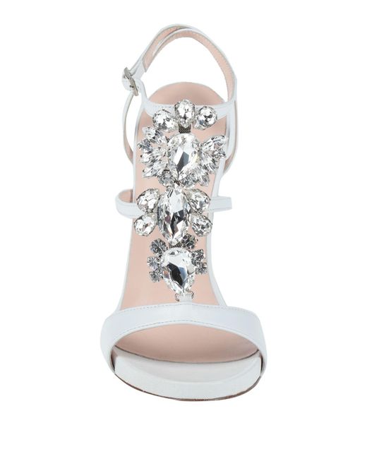 Tiffi White Sandals Leather