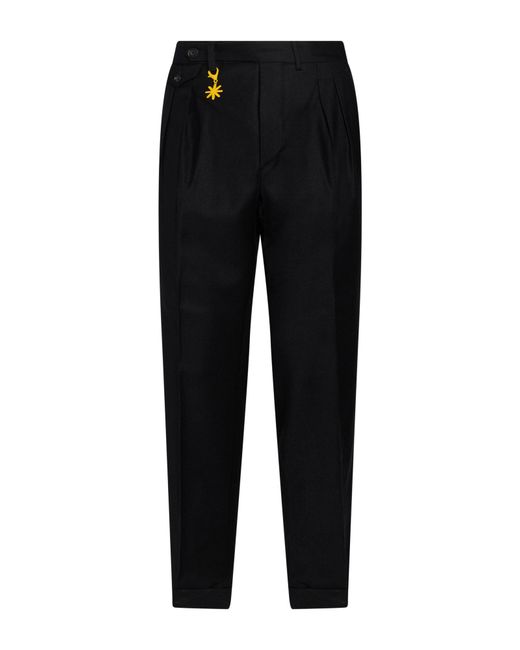 Manuel Ritz Black Pants Virgin Wool, Elastane for men