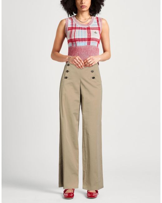 Etro Natural Pants Cotton, Elastane