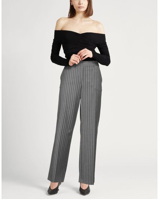 Alberta Ferretti Gray Pants Virgin Wool, Viscose, Polyester, Elastane