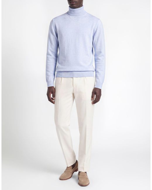 Daniele Fiesoli Blue Turtleneck Wool, Cashmere for men