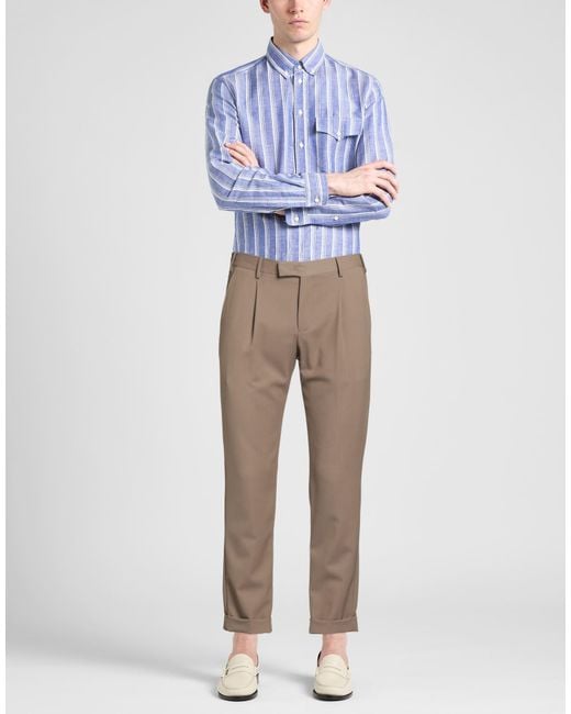 PT Torino Gray Pants Polyester, Wool, Elastane for men