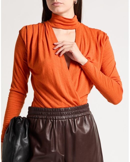 8pm Orange Bodysuit Modal, Wool, Elastane