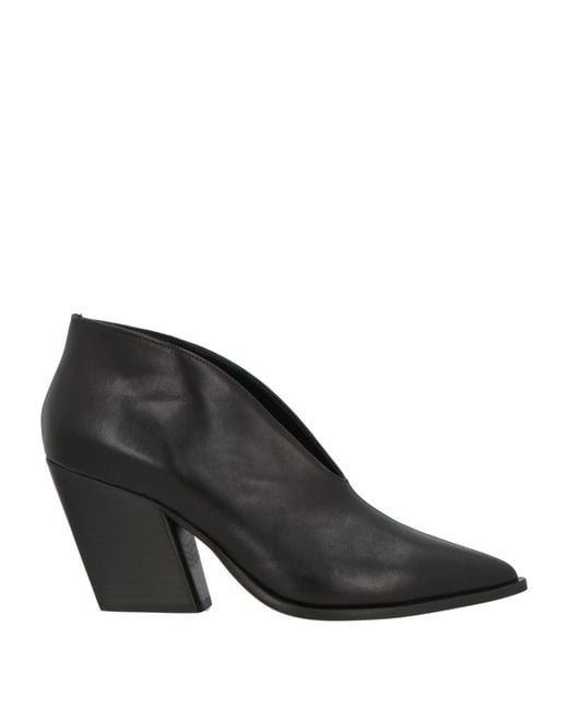 PAOLO MATTEI Black Ankle Boots Leather
