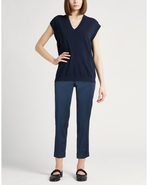 Etro Blue Pants Cotton, Elastane