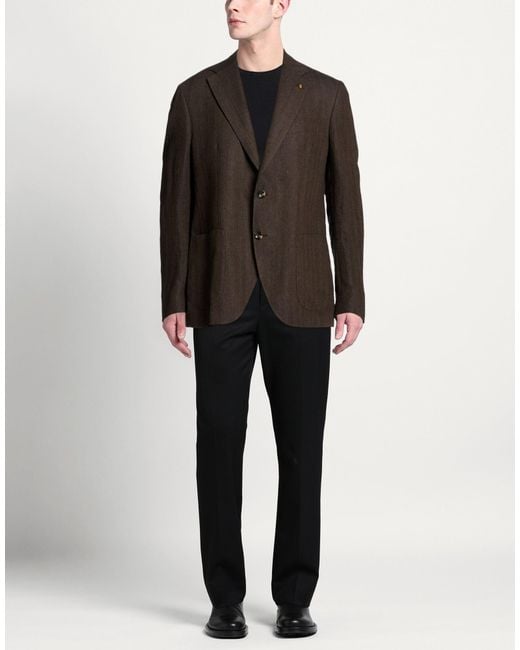 Sartoria Latorre Brown Blazer Linen for men