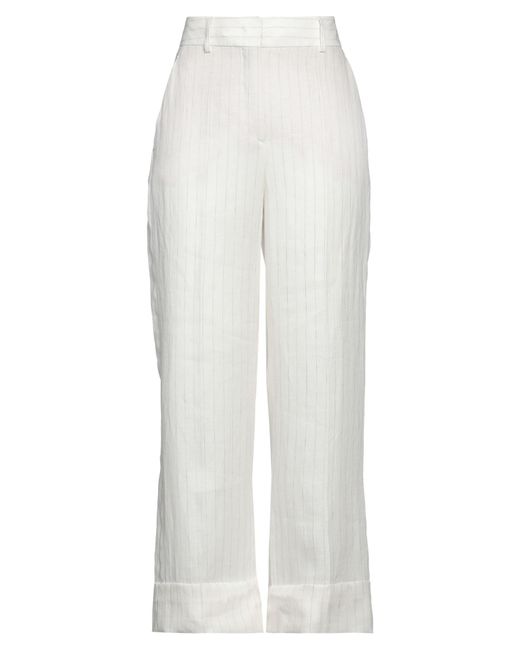 Incotex White Cream Pants Linen