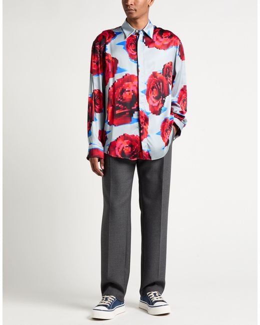 MSGM Red Shirt Viscose for men