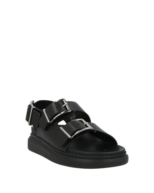 McQueen Black Sandals Leather